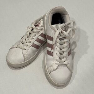 Adidas Grand CourtCloud Foam White and Rose Gold Sneakers